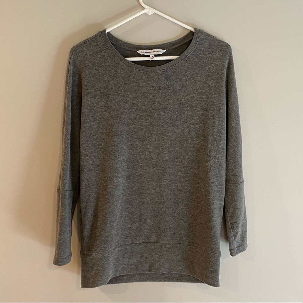 Cupcakes and cashmere women gray 3/4 sleeve shirt